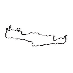 black outline of Crete island map- vector illustration