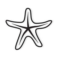 black starfish icon- vector illustration