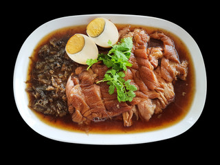 boiled pig leg with eggs