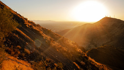 summer sunset in mountains outside of Phoenix, Arizona
