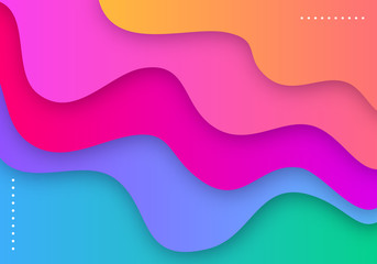 Modern abstract wave shaped colorful backdrop