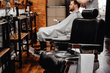 Client at luxury barber shop