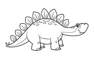 Cute cartoon dinosaur stegosaurus character