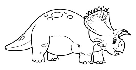 Cute cartoon dinosaur triceratops character © lumyaisweet