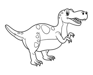 Cute cartoon dinosaur tyrannosaurus character