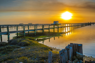 Sunset On The Dock Of The Bay