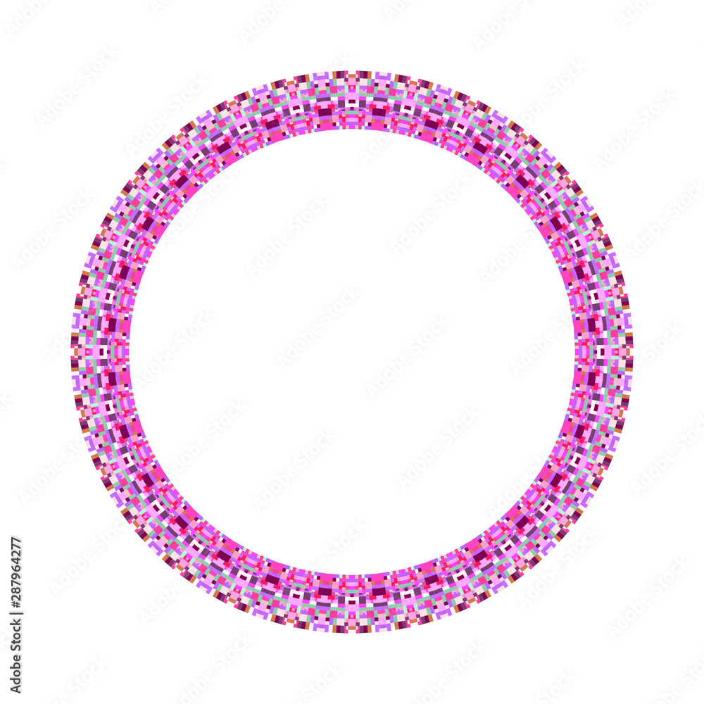 Poster geometrical isolated mosaic frame - ornamental abstract colorful circular vector element