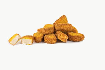 Chicken nuggets on a white background. Fast food menu