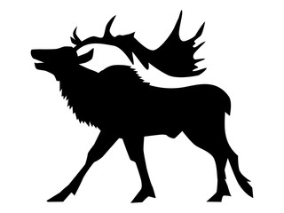 silhouette of caribou