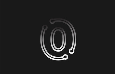 Obraz premium black and white line number 0 for company logo icon design