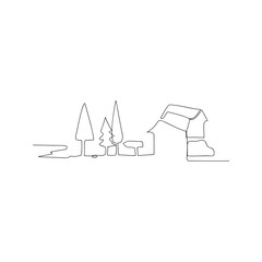 continuous line drawing of village. isolated sketch drawing of village line concept. outline thin stroke vector illustration