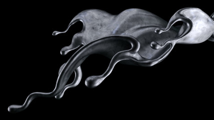 Splash fluid. 3d illustration, 3d rendering.