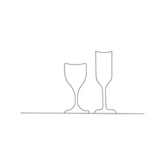continuous line drawing of drink glass. isolated sketch drawing of drink glass line concept. outline thin stroke vector illustration