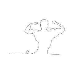 continuous line drawing of bodybuilder. isolated sketch drawing of bodybuilder line concept. outline thin stroke vector illustration