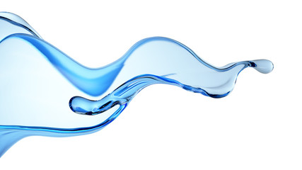 Splash fluid. 3d illustration, 3d rendering.
