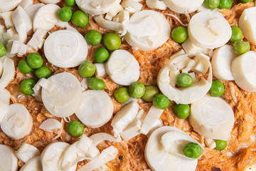 Pizza detail in macro