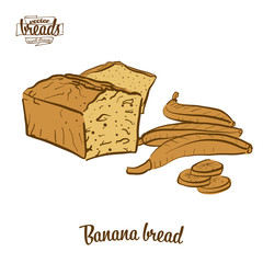 Colored drawing of Banana bread bread