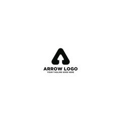 initial A logo design, arrow and black. vector