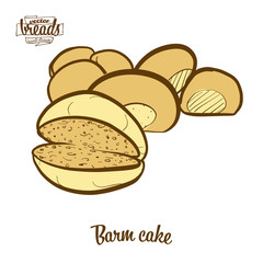Colored drawing of Barm cake bread