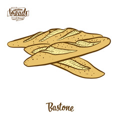 Colored drawing of Bastone bread
