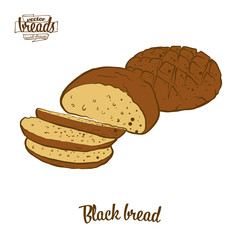 Colored drawing of Black bread bread