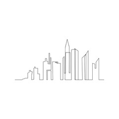 continuous line drawing of big city. isolated sketch drawing of big city line concept. outline thin stroke vector illustration