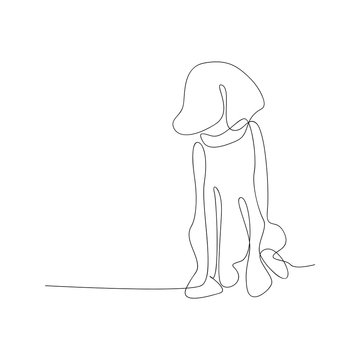 recommend clip art: continuous line drawing of dog. isolated sketch drawing of dog line concept. outline thin stroke vector illustration