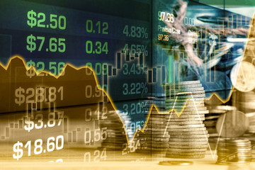 Coins stand vertically in columns ascending,revenue growth concept