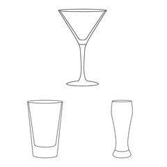 Isolated object of dishes and container icon. Set of dishes and glassware stock vector illustration.