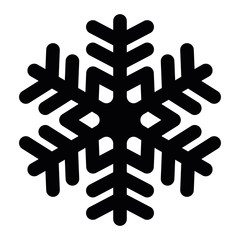 Fototapeta premium Snowflake icon. Christmas and winter theme. Simple flat black illustration with rounded corners on white background