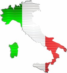 Shiny Grunge map of the Italy - Illustration,  Three Dimensional Map of Italy
