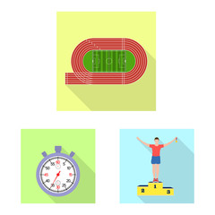Isolated object of sport and winner icon. Set of sport and fitness stock symbol for web.
