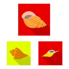 Isolated object of animal and decoration sign. Set of animal and ocean stock vector illustration.