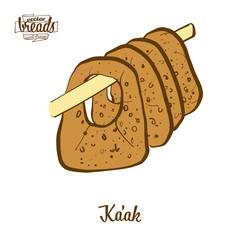 Colored drawing of Kaak bread