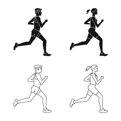 Isolated object of sport and winner icon. Set of sport and fitness vector icon for stock.