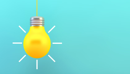 yellow lightbulb concept