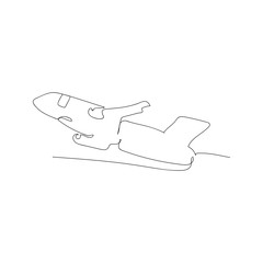 continuous line drawing of airplane. isolated sketch drawing of airplane line concept. outline thin stroke vector illustration