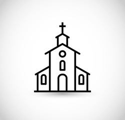Church thin line style icon vector