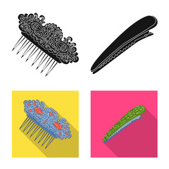 Vector design of beauty and fashion sign. Collection of beauty and female stock symbol for web.