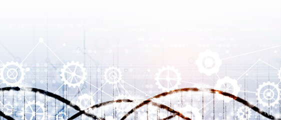 Abstract DNA technology. Science medical concept. Futuristic background