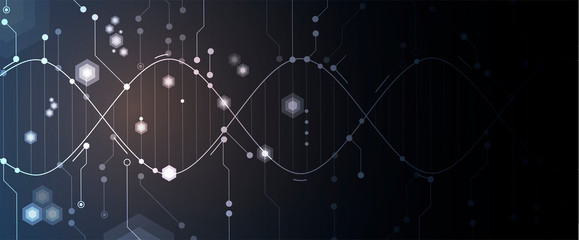 Abstract DNA technology. Science medical concept. Futuristic background