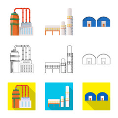 Fototapeta premium Isolated object of production and structure sign. Set of production and technology stock symbol for web.