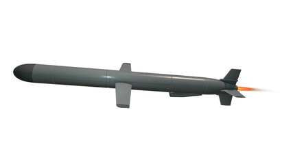 Cruise missile. 3D render