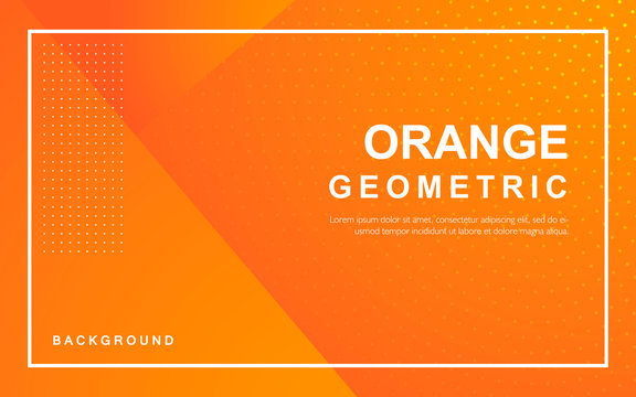 Abstract orange background. Geometric element design with dots decoration.