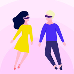 People in VR glasses.