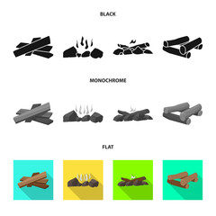 Vector illustration of material and logging icon. Collection of material and forestry vector icon for stock.