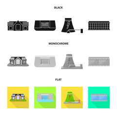 Vector illustration of technology and organic logo. Collection of technology and alternative vector icon for stock.