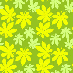 Autumn seamless pattern. Endless elegant texture with leaves. Tempate for design fabric, backgrounds, wrapping paper, package.