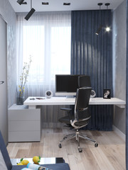 3D visualization of the interior of the cabinet in a modern style