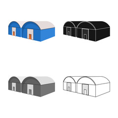 Vector design of warehouse and garage sign. Collection of warehouse and metal stock symbol for web.